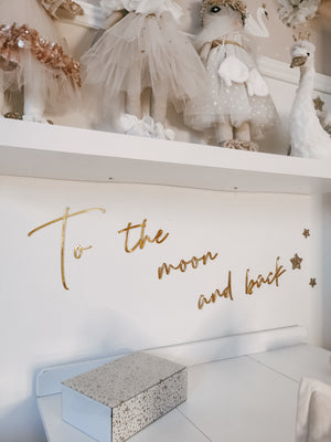"To the moon and back" Mirrored Wall Quote