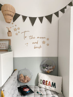"To the moon and back" Wooden Wall Quote