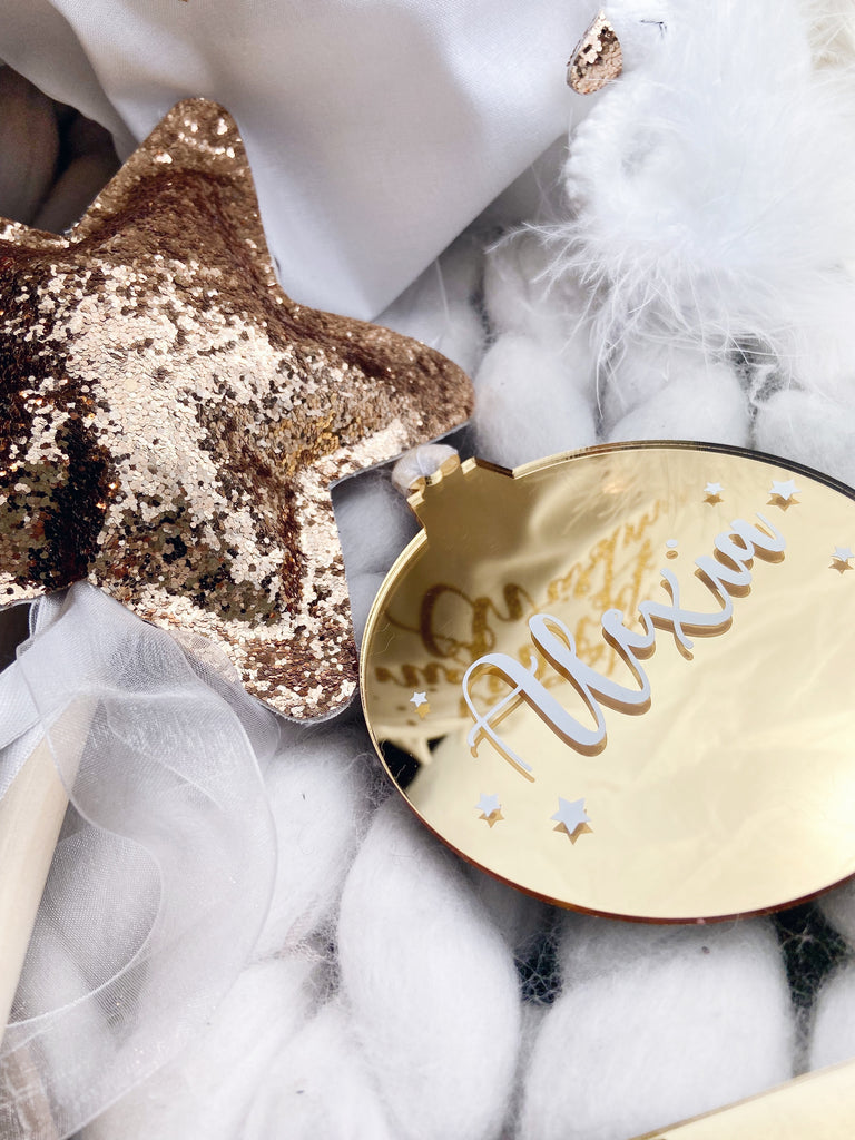 Personalised Round Mirrored Bauble